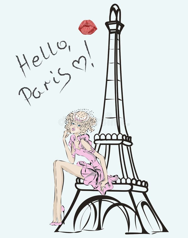 Paris Watercolor Illustration Stock Illustration - Illustration of ...