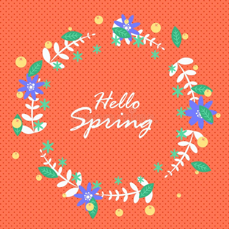 Hello spring. Hello spring greeting card with daisies. royalty free illustration Hello spring. Hello spring greeting card with daisies. royalty free illustration