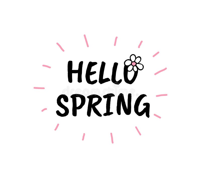 Hello Spring Vector Cartoon Sketch Illustration Stock Vector ...