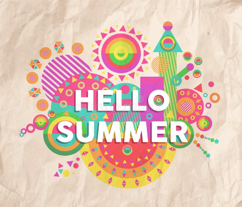 Summer Time Poster Design with Happy and Fun Concept Stock Vector -  Illustration of illustrationn, objects: 67167982