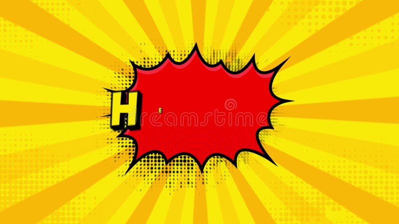Hello in vintage style. Cartoon style. Pop art. Motion graphics. Wow effect. royalty free illustration