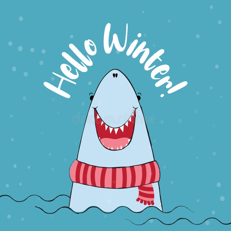 Hello vinter - märka text vektor illustrationer