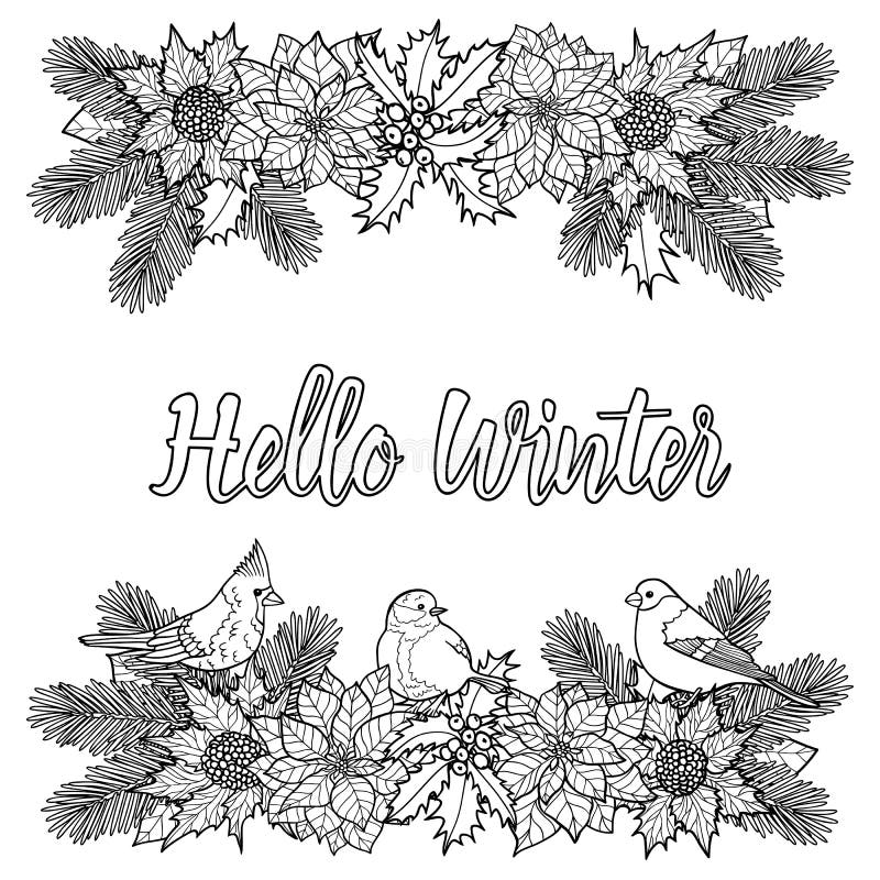 winter coloring page stock illustrations – 7289 winter