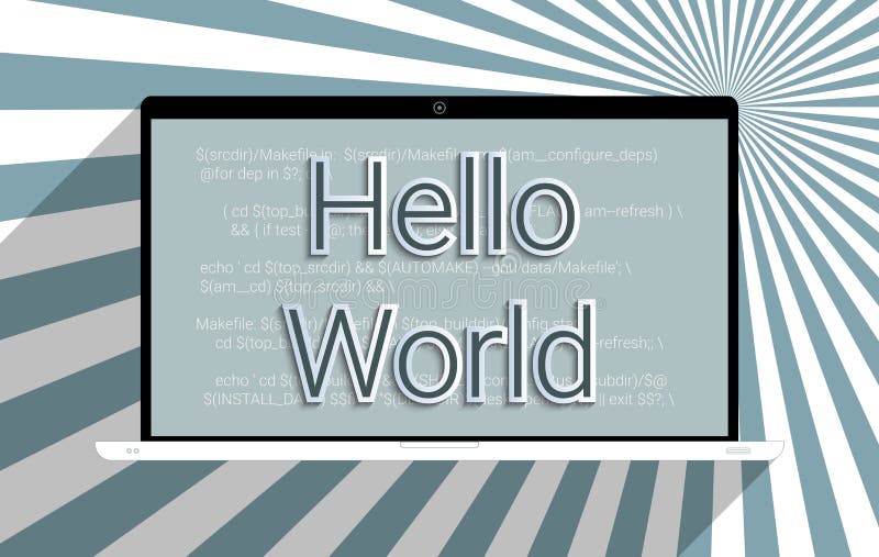 Hello World Code Illustration Stock Vector - Illustration of html ...