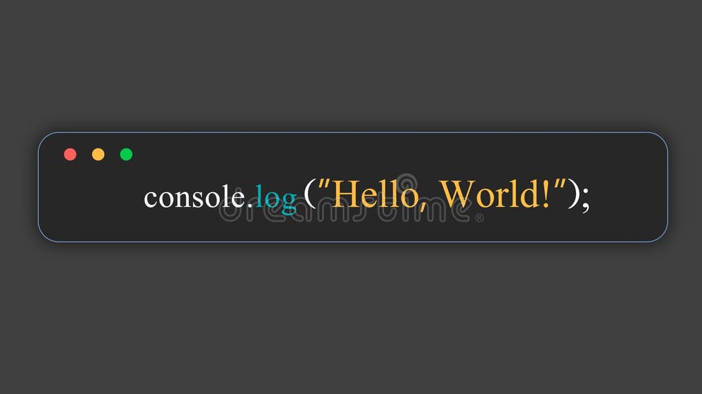 Hello World in JavaScript. Programming Language. Hello World Code Stock ...