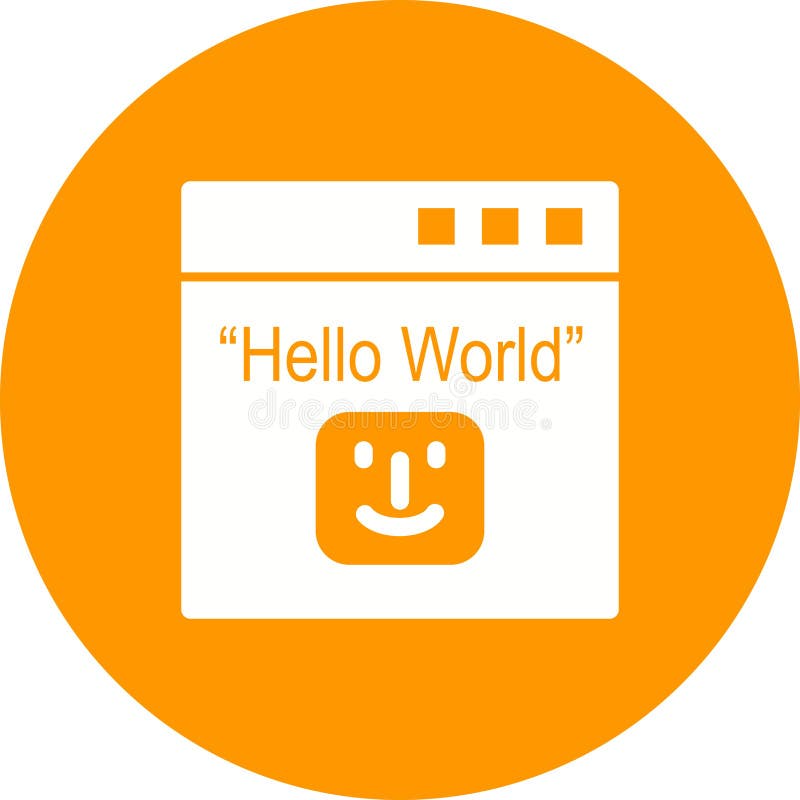 Hello World Program stock vector. Illustration of binary 81669411
