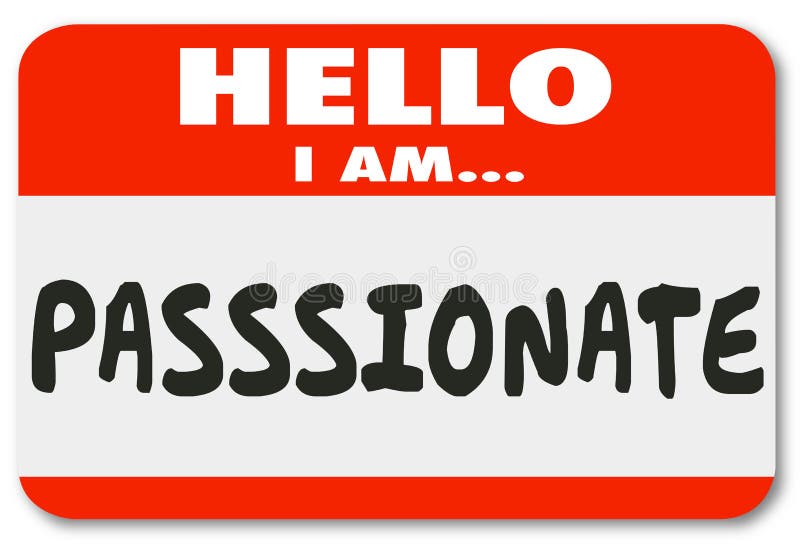 Hello är jag den passionerade ordNametagklistermärken vektor illustrationer Hello är jag den passionerade ordNametagklistermärken vektor illustrationer