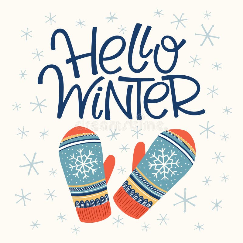 Hello övervintrar kortet vektor illustrationer
