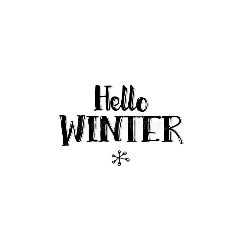 Hello övervintrar typografi stock illustrationer