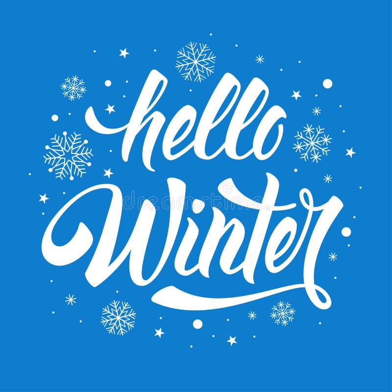 Hello övervintrar uttryck stock illustrationer
