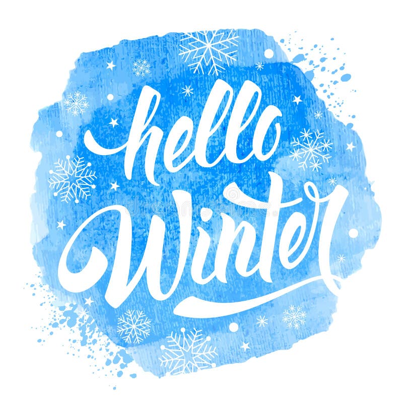 Hello övervintrar uttryck stock illustrationer