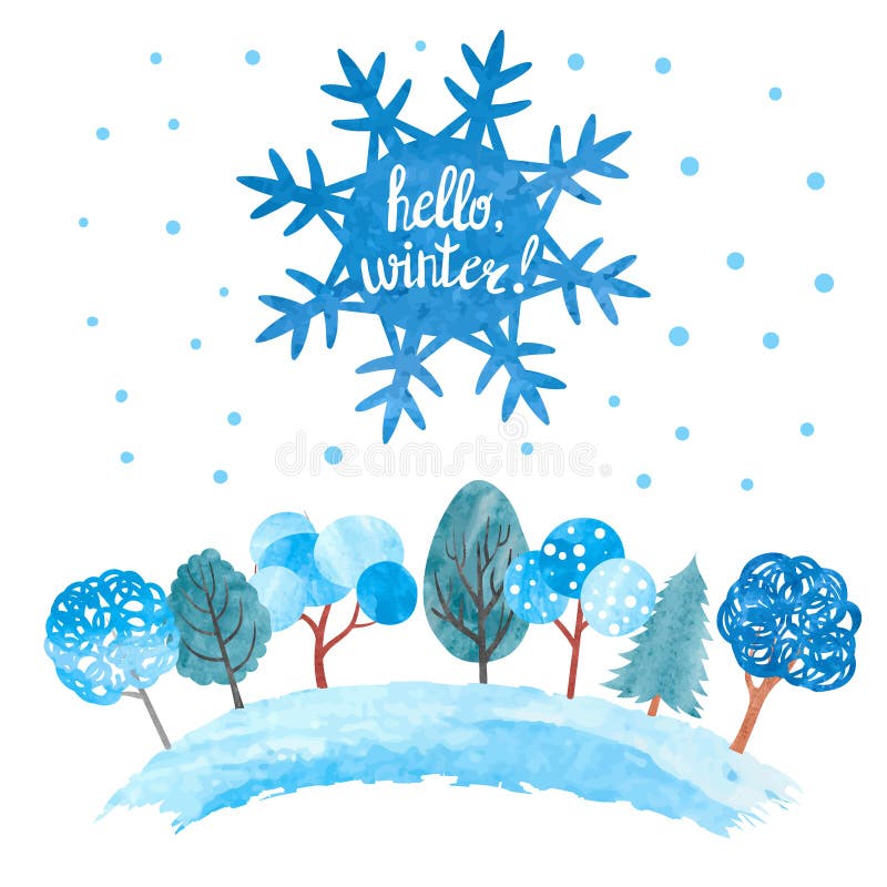 Hello övervintrar vektorillustrationen stock illustrationer
