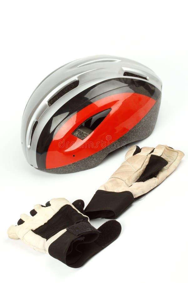 bike helmet and gloves