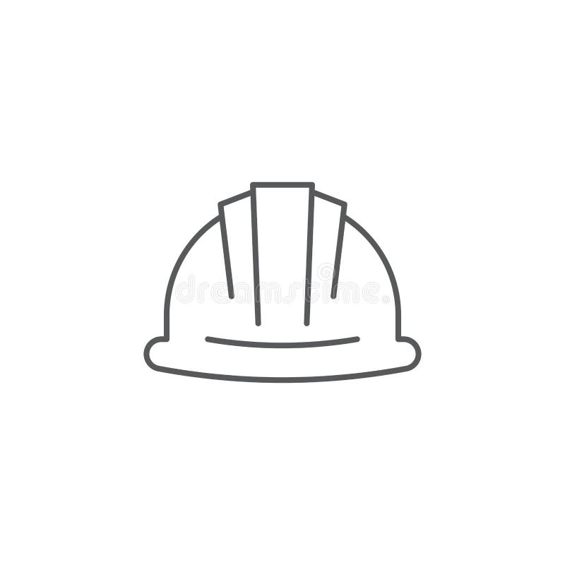 Helmet or Hard Hat Vector Icon Symbol Isolated on White Background