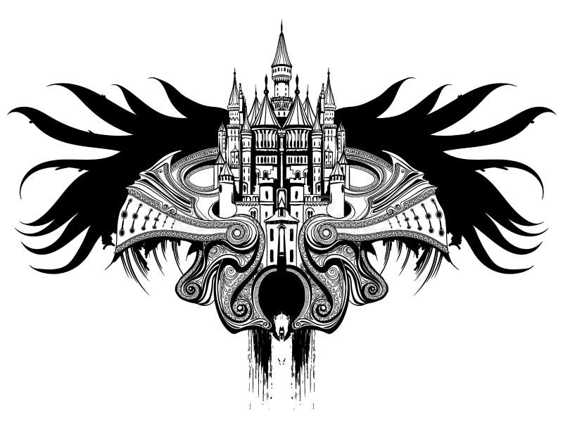 Helmet rooted in the castle royalty free illustration Helmet rooted in the castle royalty free illustration