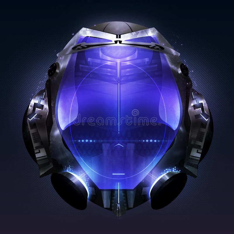 Futuristic cosmonaut helmet artwork.