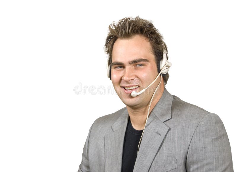 Handsome Male Customer Service Representative Or Operator Or Help Desk