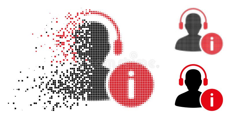 Shredded Dot Halftone Help Desk Icon stock illustration