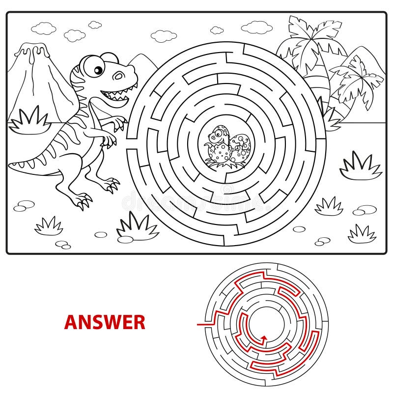 Dinosaur Maze Coloring Page Coloring Pages