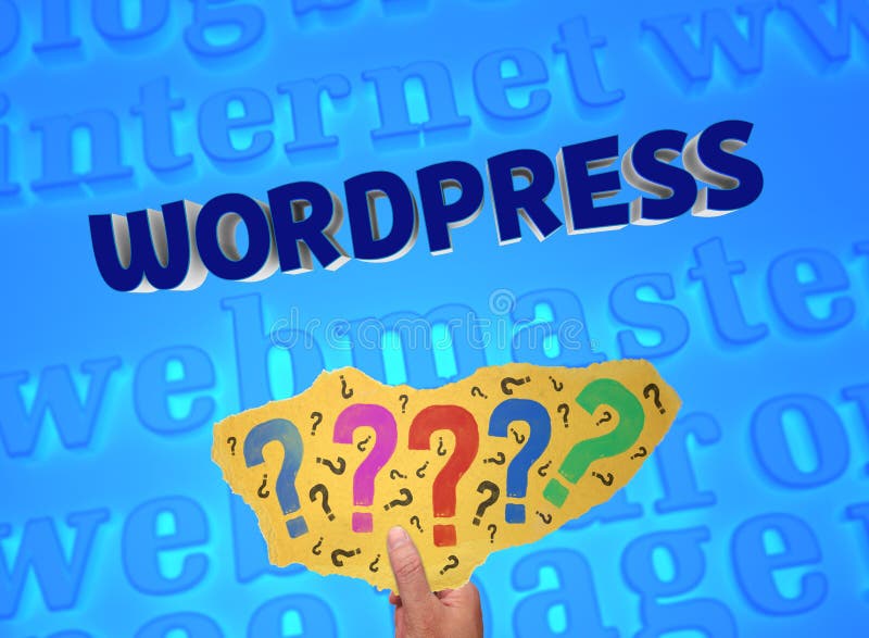 Wordpress, question mark editorial photo. Illustration of business ...