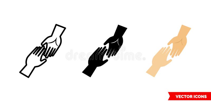 Help icon of 3 types color, black and white, outline. Isolated vector sign symbol vector illustration