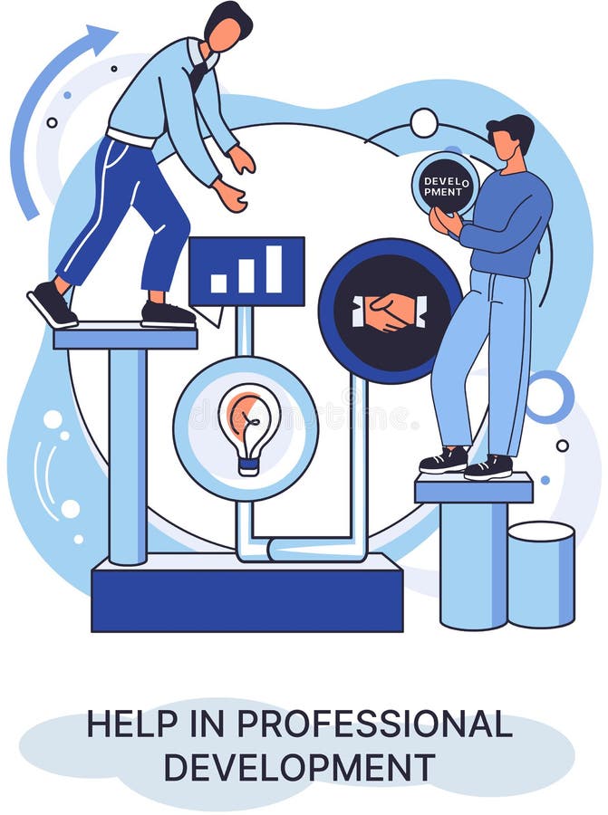 Help in Professional Development Metaphor. Qualified Employee Training