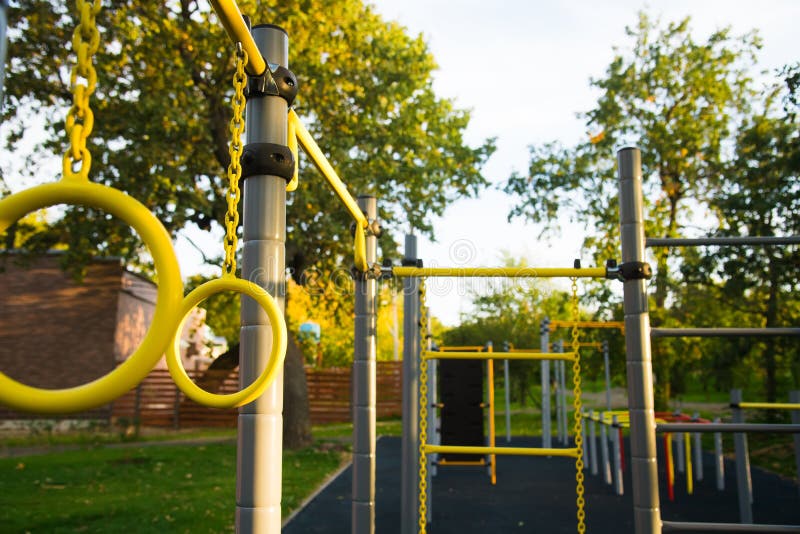 Sports Ground with Exercise Equipment Stock Image Image of colorful