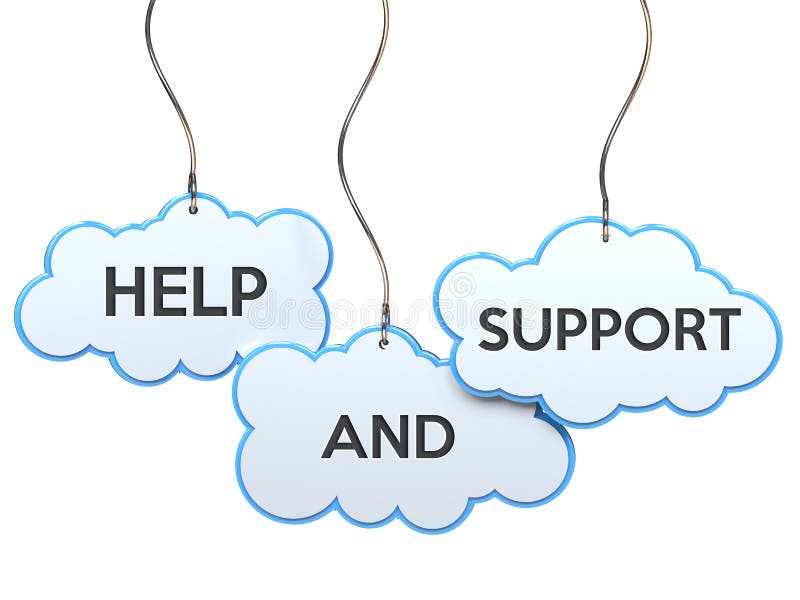 Help And Support On Cloud Banner Stock Illustration - Illustration of  assistance, center: 123562276