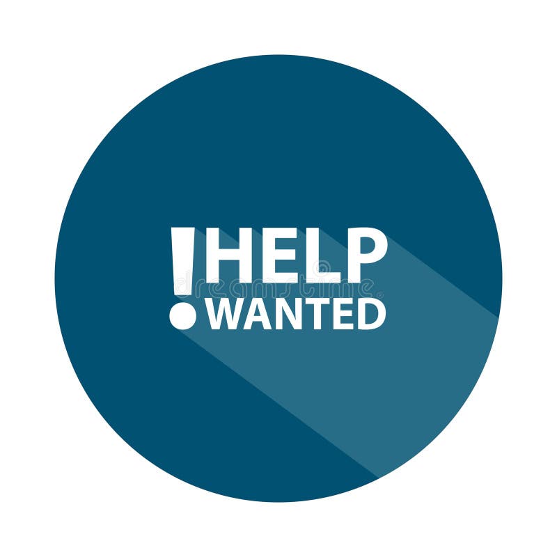 Help wanted badge on white vector illustration