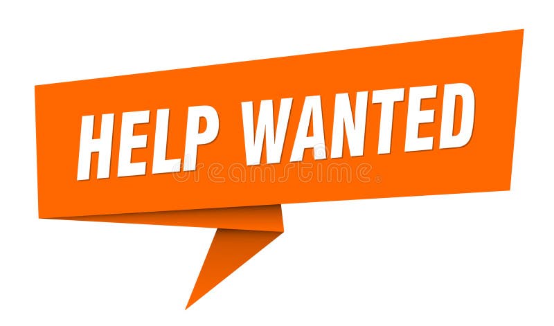 Help wanted banner. help wanted speech bubble, label, sticker, sign template royalty free illustration