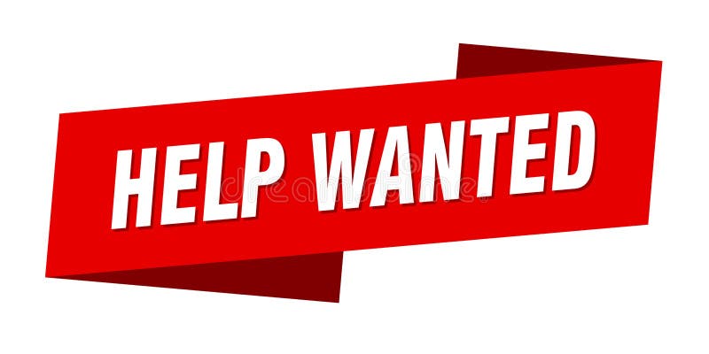 Help wanted banner template. help wanted ribbon label. royalty free illustration