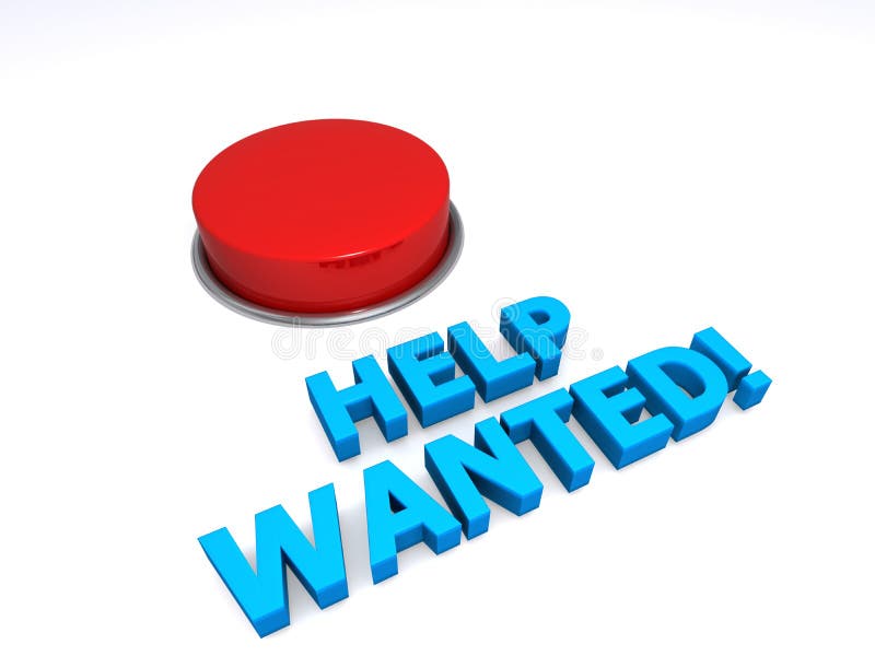 Help wanted button royalty free illustration