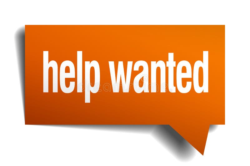 Help wanted orange speech bubble royalty free illustration