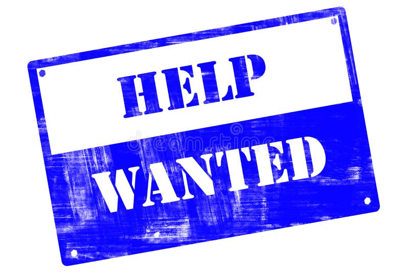 Help Wanted, plate, illustrated with grunge textures stock illustration