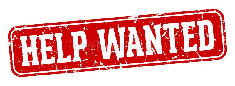 Help wanted rectangular sign. help wanted stamp stock illustration