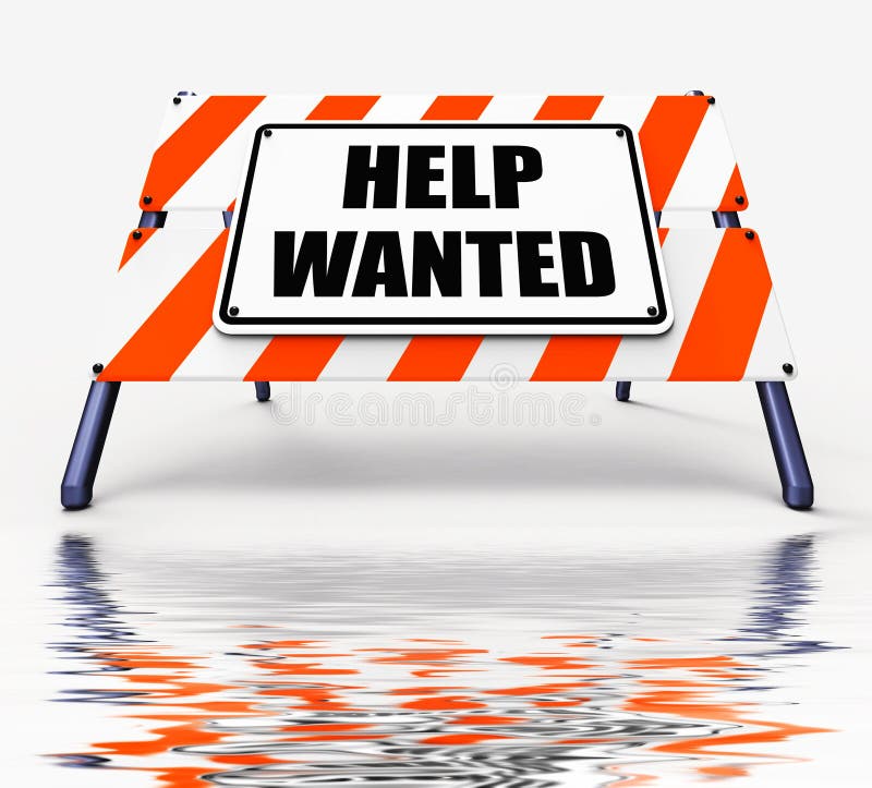 Help wanted Sign Displays Employment and Wanting Assistance vector illustration