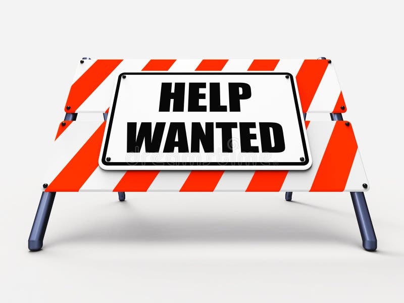Help wanted Sign Represents Employment and vector illustration