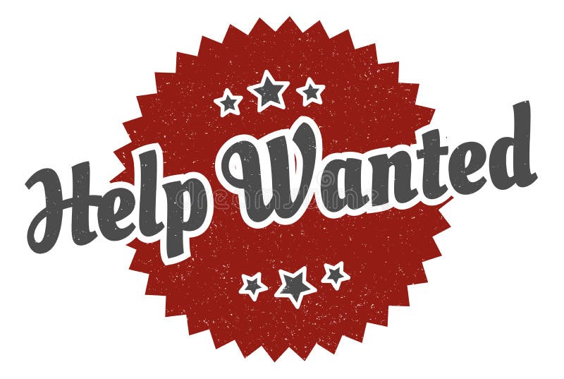 Help wanted sign. help wanted vintage retro label. royalty free illustration