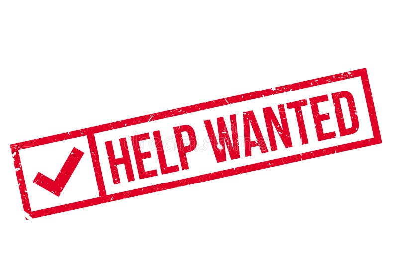Help wanted stamp stock illustration