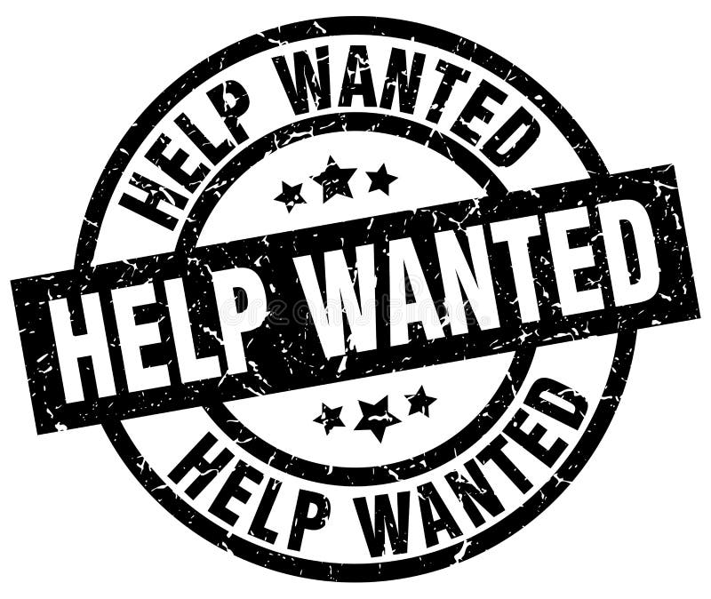 Help wanted stamp vector illustration