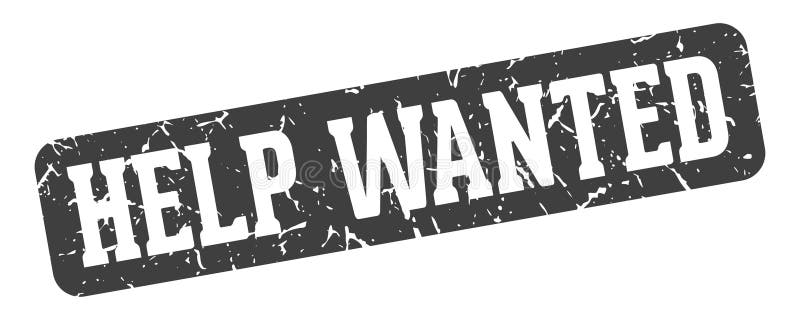 Help wanted rectangular sign. help wanted stamp royalty free illustration
