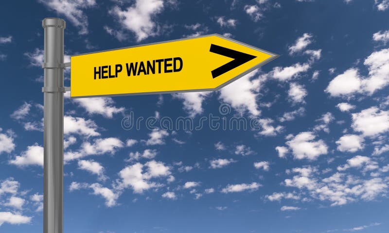 Help wanted traffic sign royalty free illustration