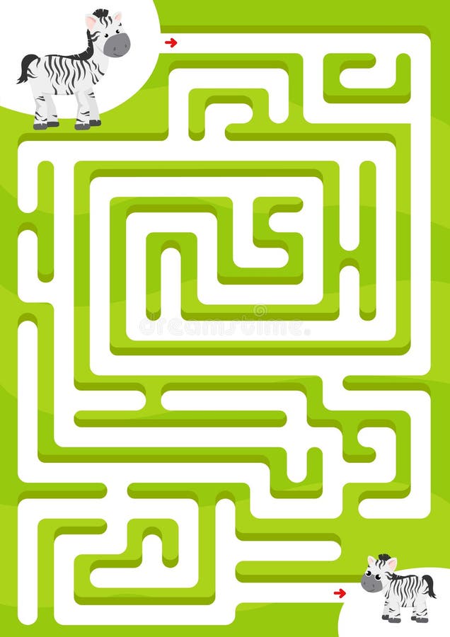 Help zebra find the son. Maze game for kids