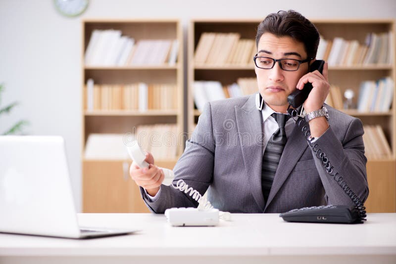 The Helpdesk Operator Talking on Phone in Office Stock Image Image of