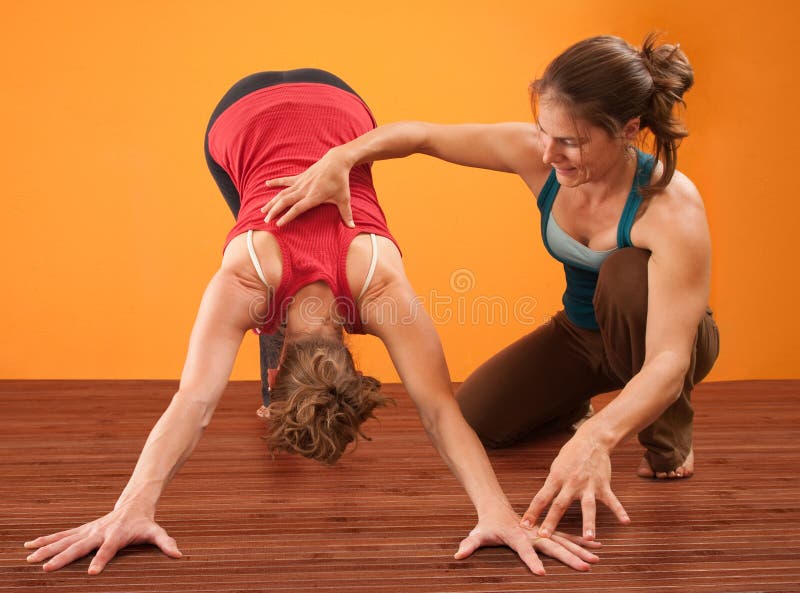 Yoga in Pair. Women. Duo. Balance on One Leg Stock Photo - Image of  concentration, background: 64953108