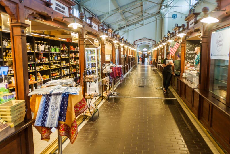 HELSINKI, FINLAND - AUGUST 25, 2016: Interior of Vanha kauppahalli Old Market Hall in Helsinki, Finla