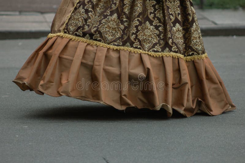 Hem of a Royal Ballroom Medieval Dress Costume Dress Code Stock Photo