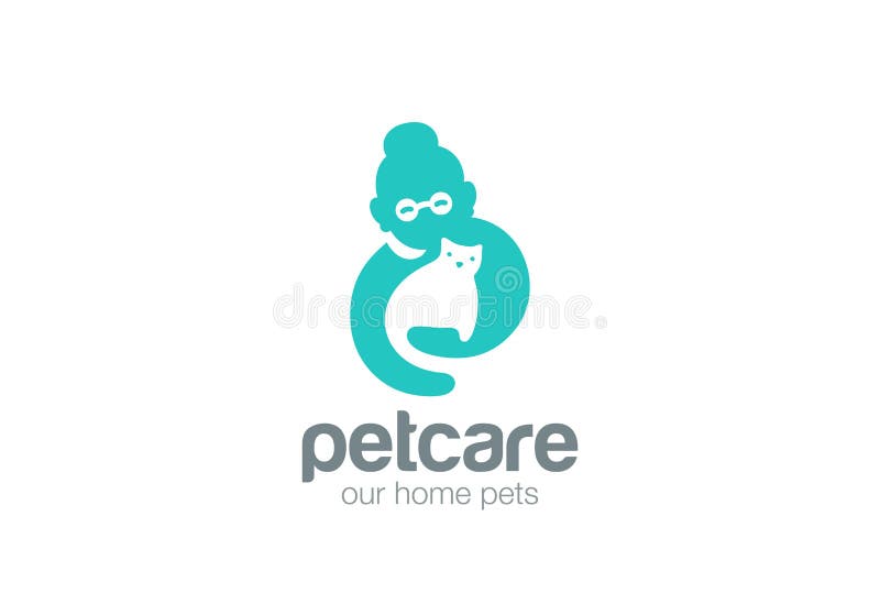 Hem- vektor för design för logo för förälskelse för husdjuromsorg vektor illustrationer