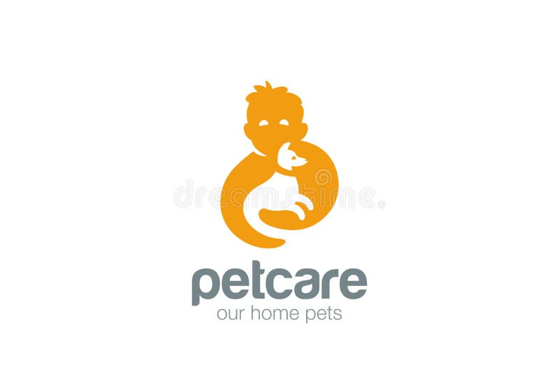 Hem- vektor för design för logo för förälskelse för husdjuromsorg stock illustrationer
