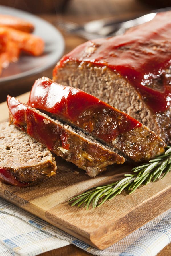 Homemade Ground Beef Meatloaf with Ketchup and Spices. Homemade Ground Beef Meatloaf with Ketchup and Spices